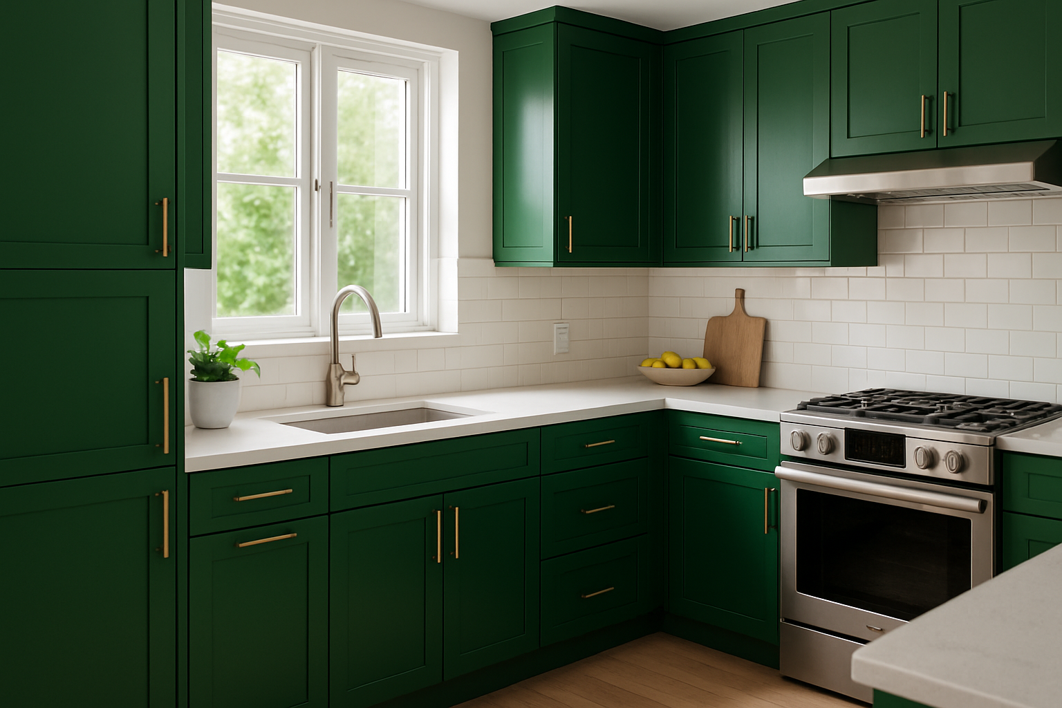 forest green cabinets