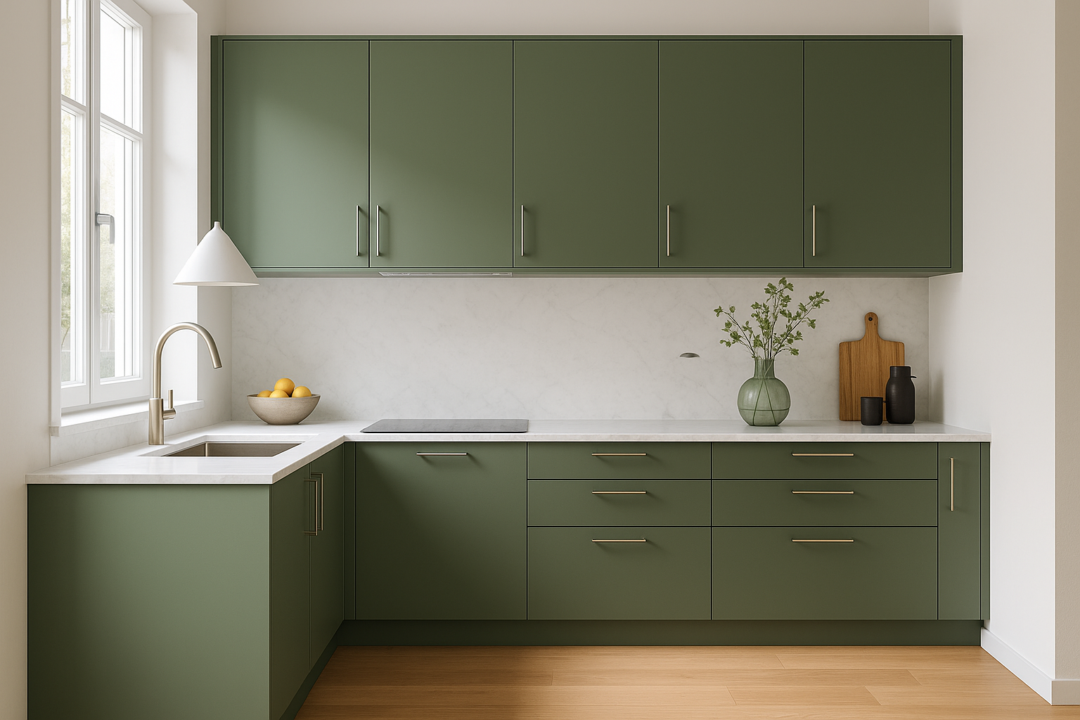 Green Kitchen Cabinets