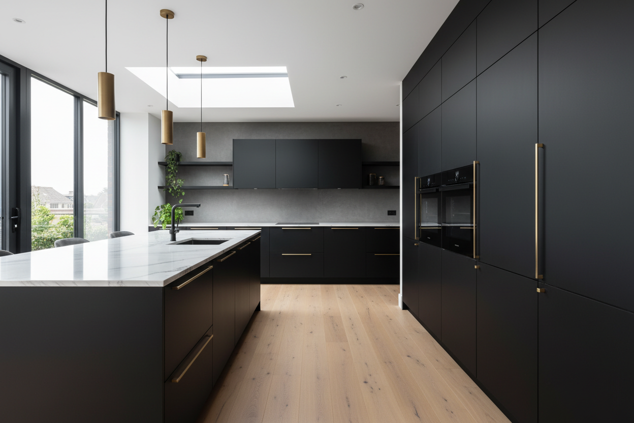 black kitchen cabinets