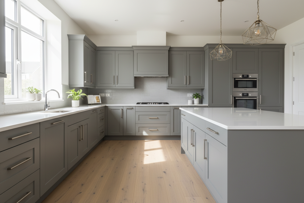 grey kitchen cabinets