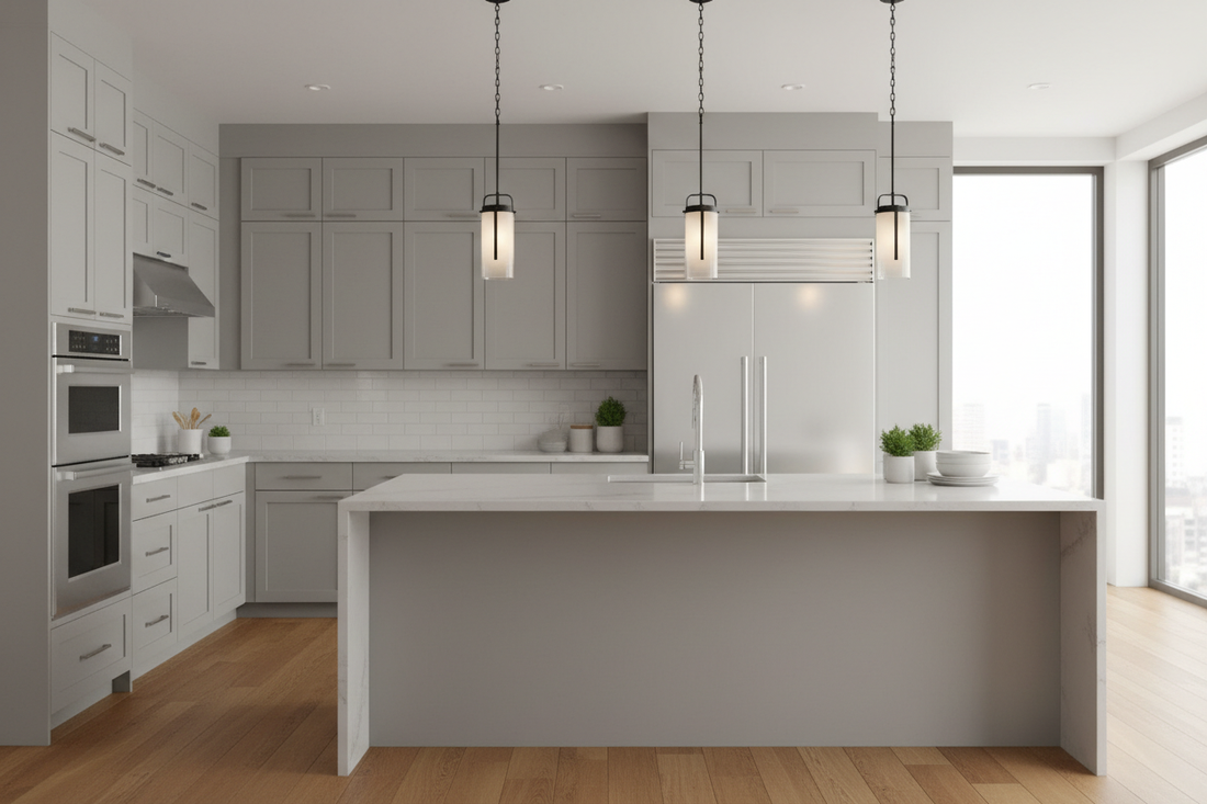 grey kitchen cabinets