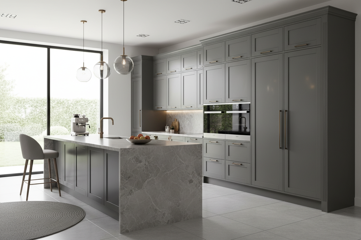 grey kitchen cabinets